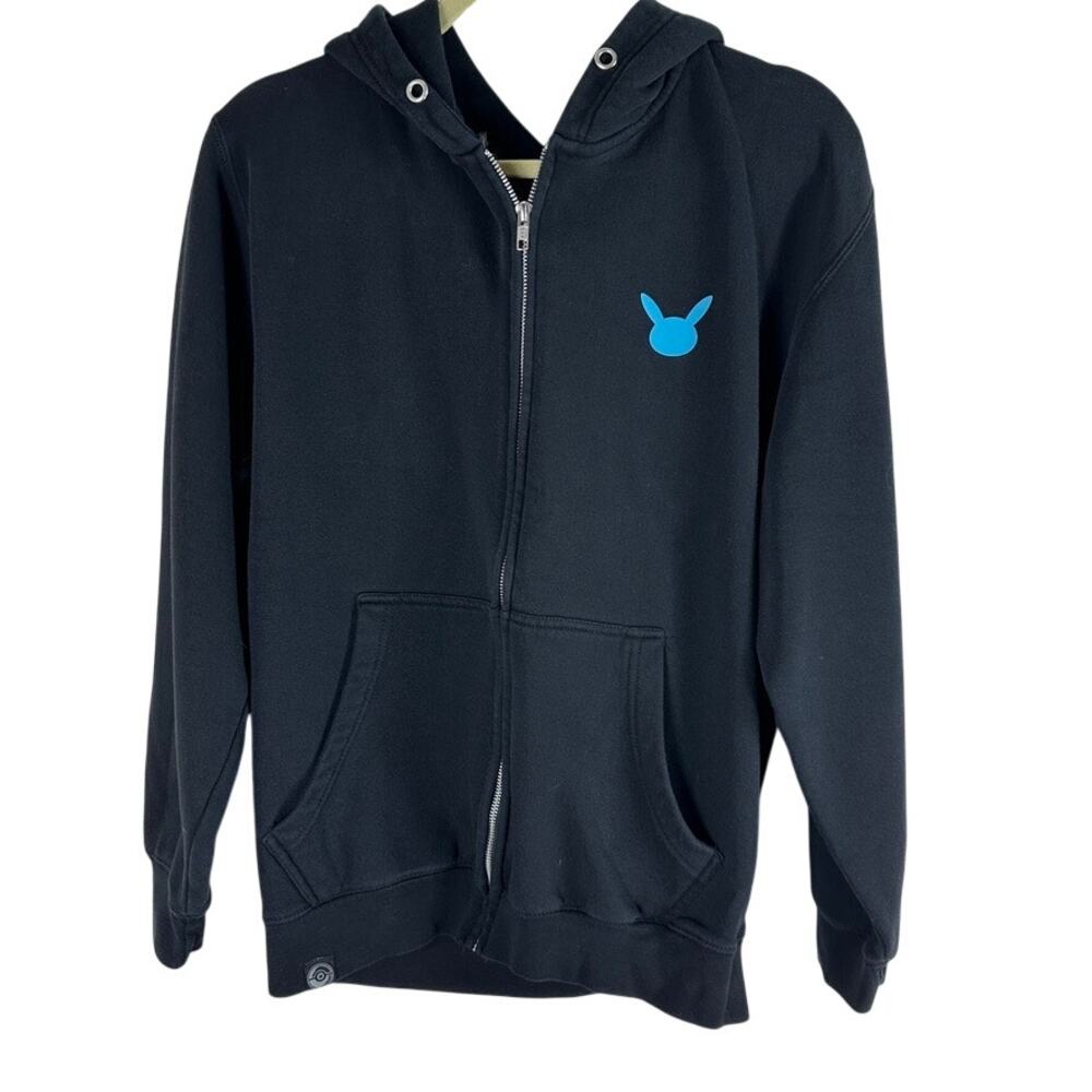 Pokemon  Pikachu Full Zip Hoodie Black Adult M Graphic Jacket Anime Nintendo